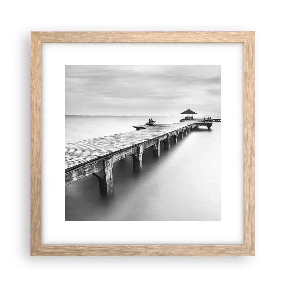 Poster în ramă de stejar deschis - În depărtare - 30x30 cm