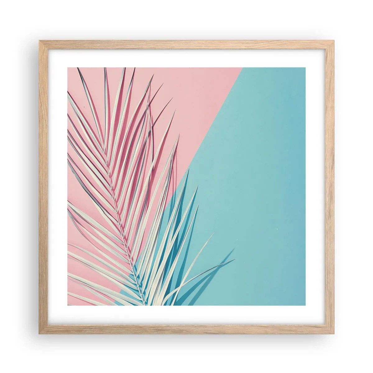 Poster în ramă de stejar deschis - Impresie tropicală - 50x50 cm