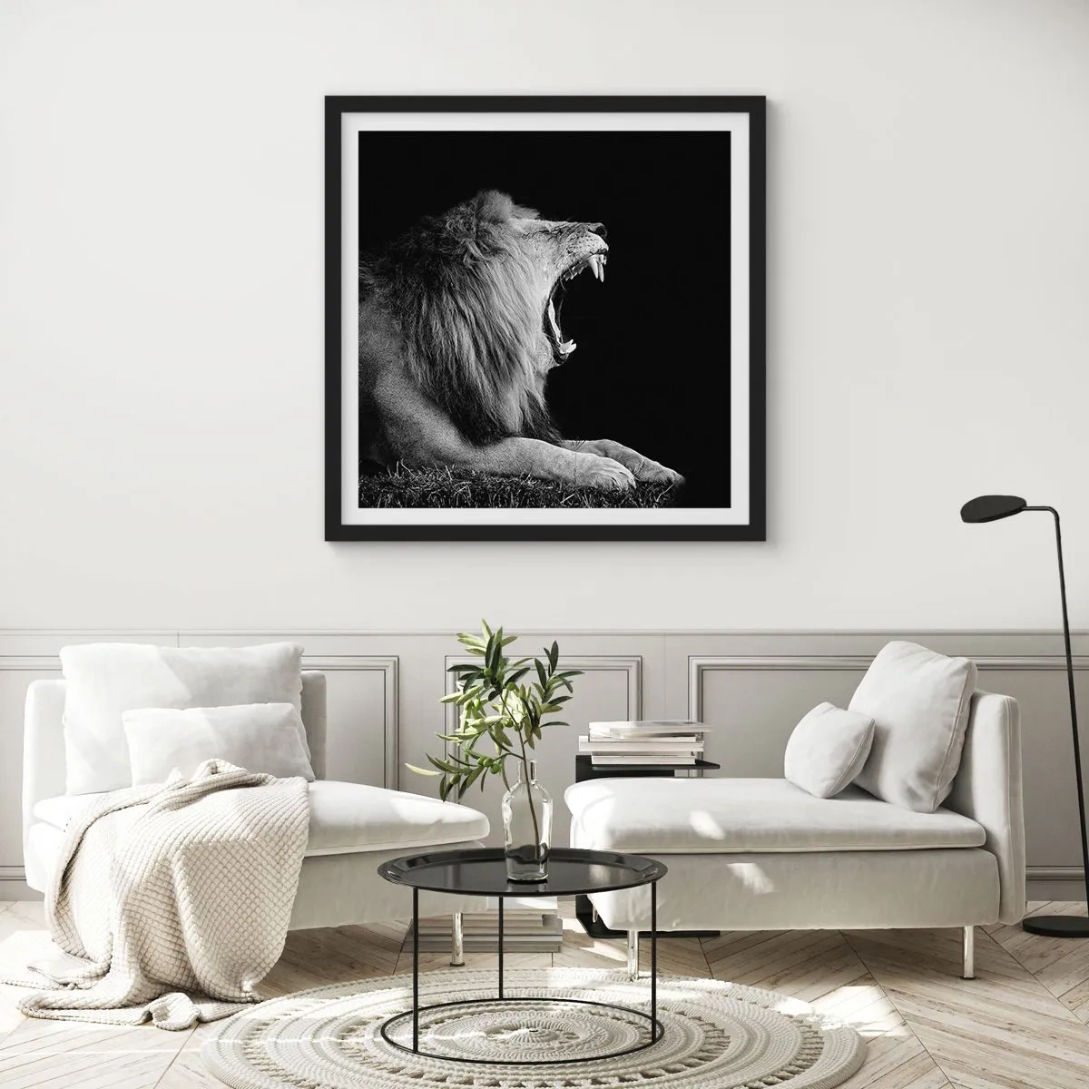 Poster în ramă neagră - Fără nici o ezitare - 30x30 cm