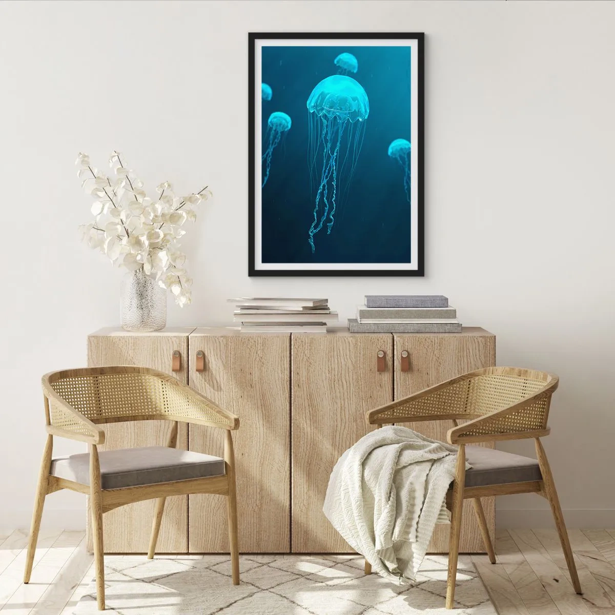 Poster în ramă neagră - Dansul oceanic - 40x50 cm