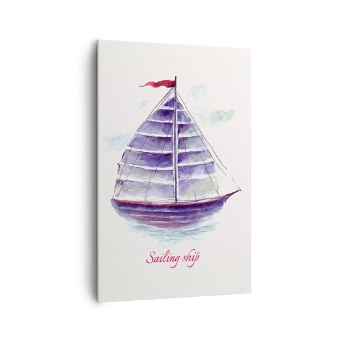 Tablou pe pânză - Pânze pline și apă calmă - 80x120 cm