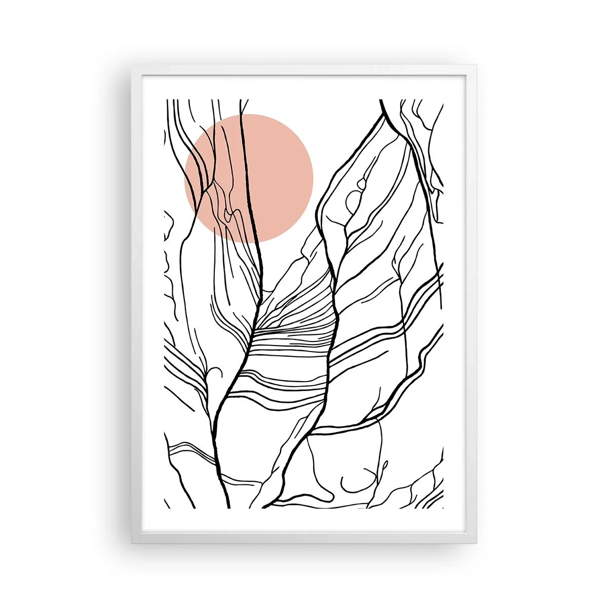 Poster în ramă albă - Într-o rețea de crengi - 50x70 cm