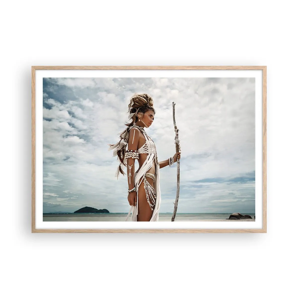 Poster în ramă de stejar deschis - Regina tropicelor - 100x70 cm
