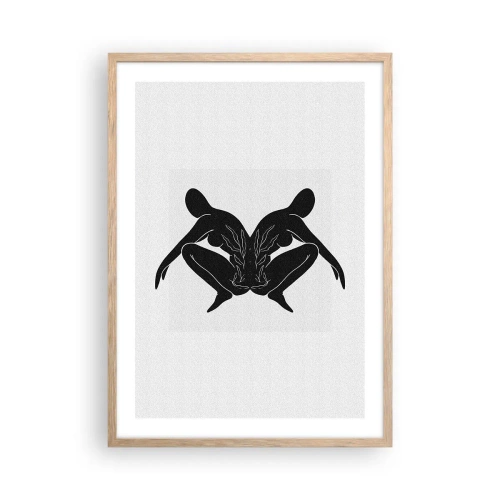 Poster în ramă de stejar deschis - Suflet comun - 50x70 cm