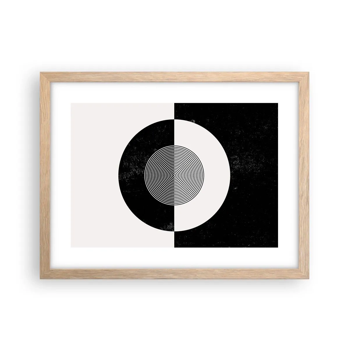 Poster în ramă de stejar deschis - Armonie în alb și negru - 40x30 cm