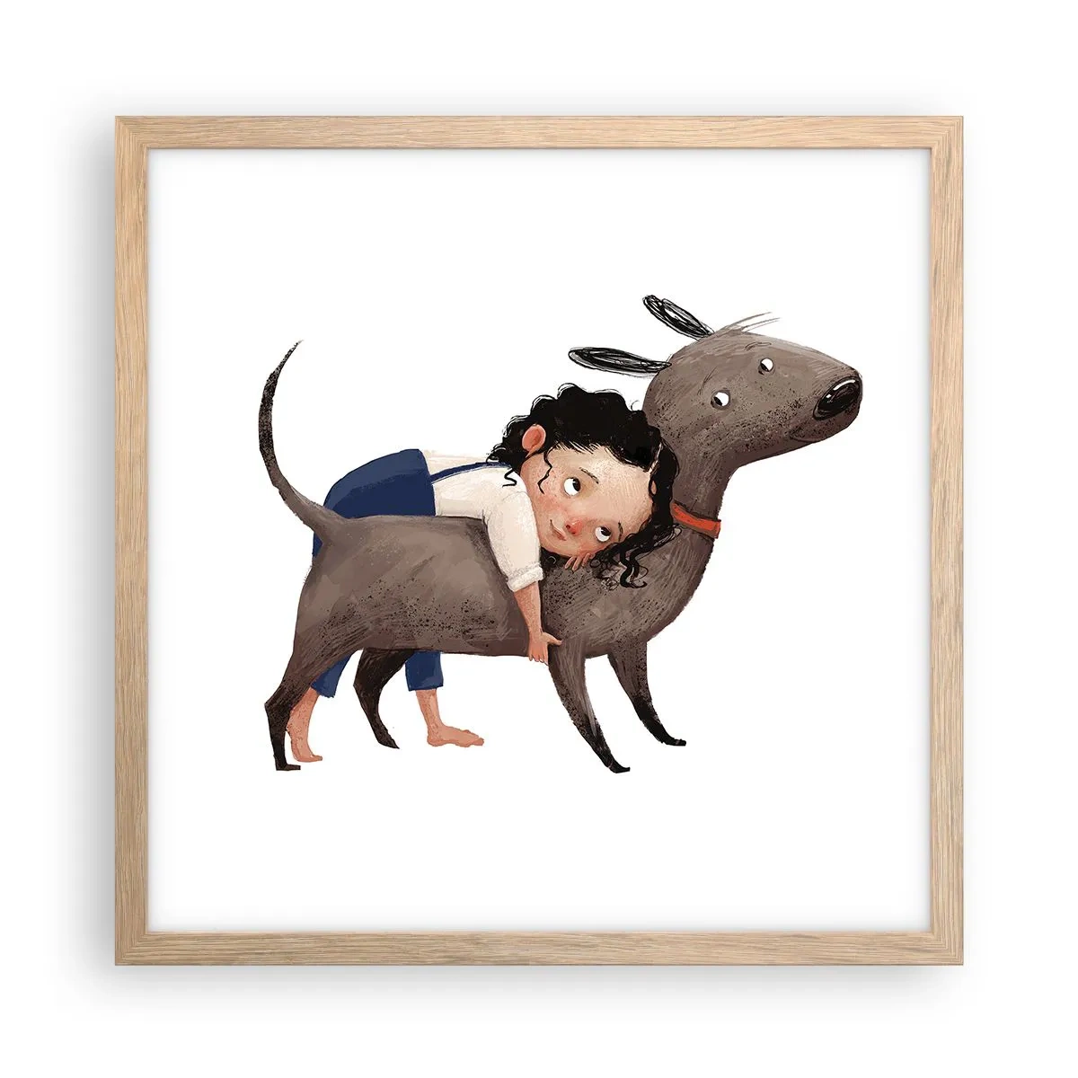 Poster în ramă de stejar deschis - Cei mai buni prieteni - 40x40 cm