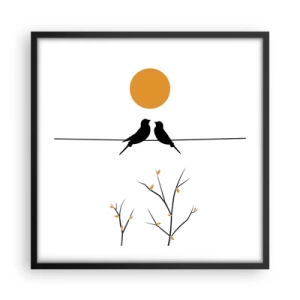 Poster în ramă neagră - Seară cu privighetori - 50x50 cm