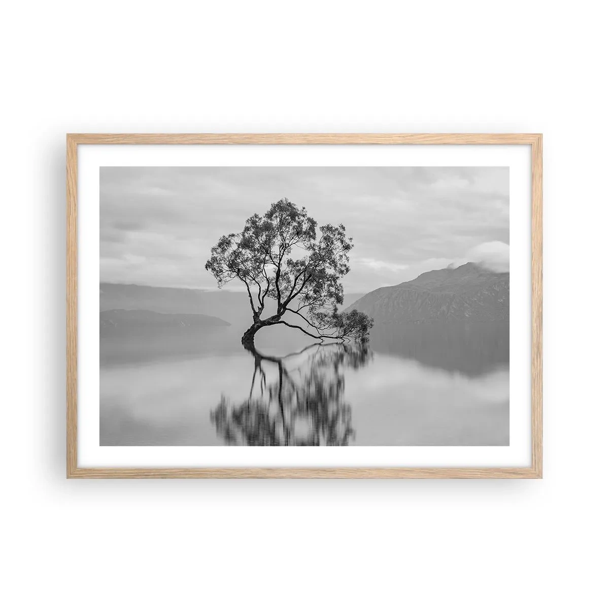 Poster în ramă de stejar deschis - Există o țară - 70x50 cm