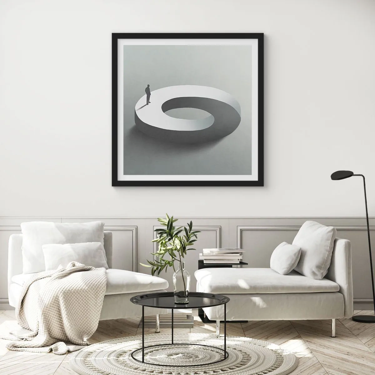 Poster în ramă neagră - Înțelegi ceva? - 40x40 cm