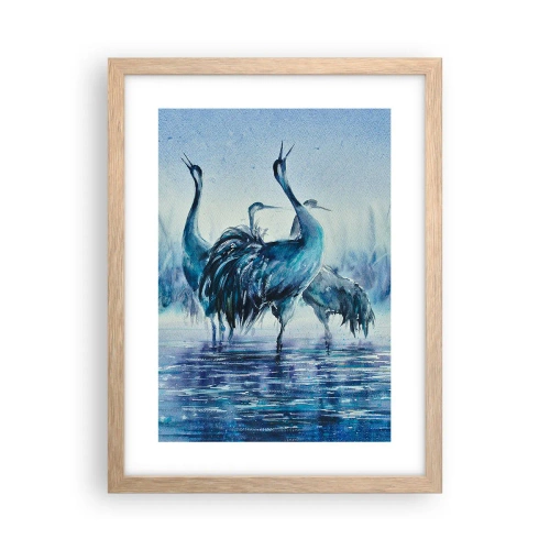 Poster în ramă de stejar deschis - Întâlnirea de dimineață - 30x40 cm