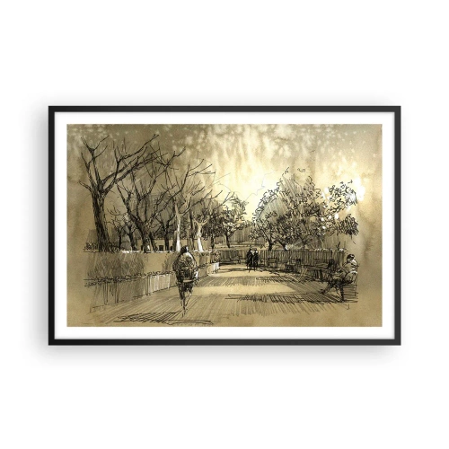 Poster în ramă neagră - Un moment reținut cu pene - 91x61 cm