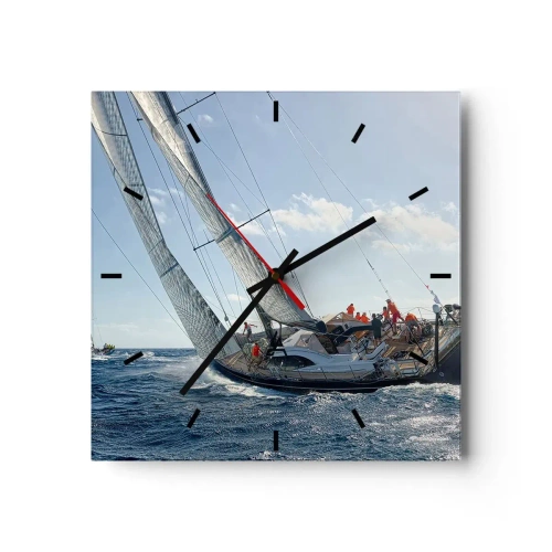 Ceas de perete - Ceas pe sticlă - Să câștige cel mai bun - 30x30 cm