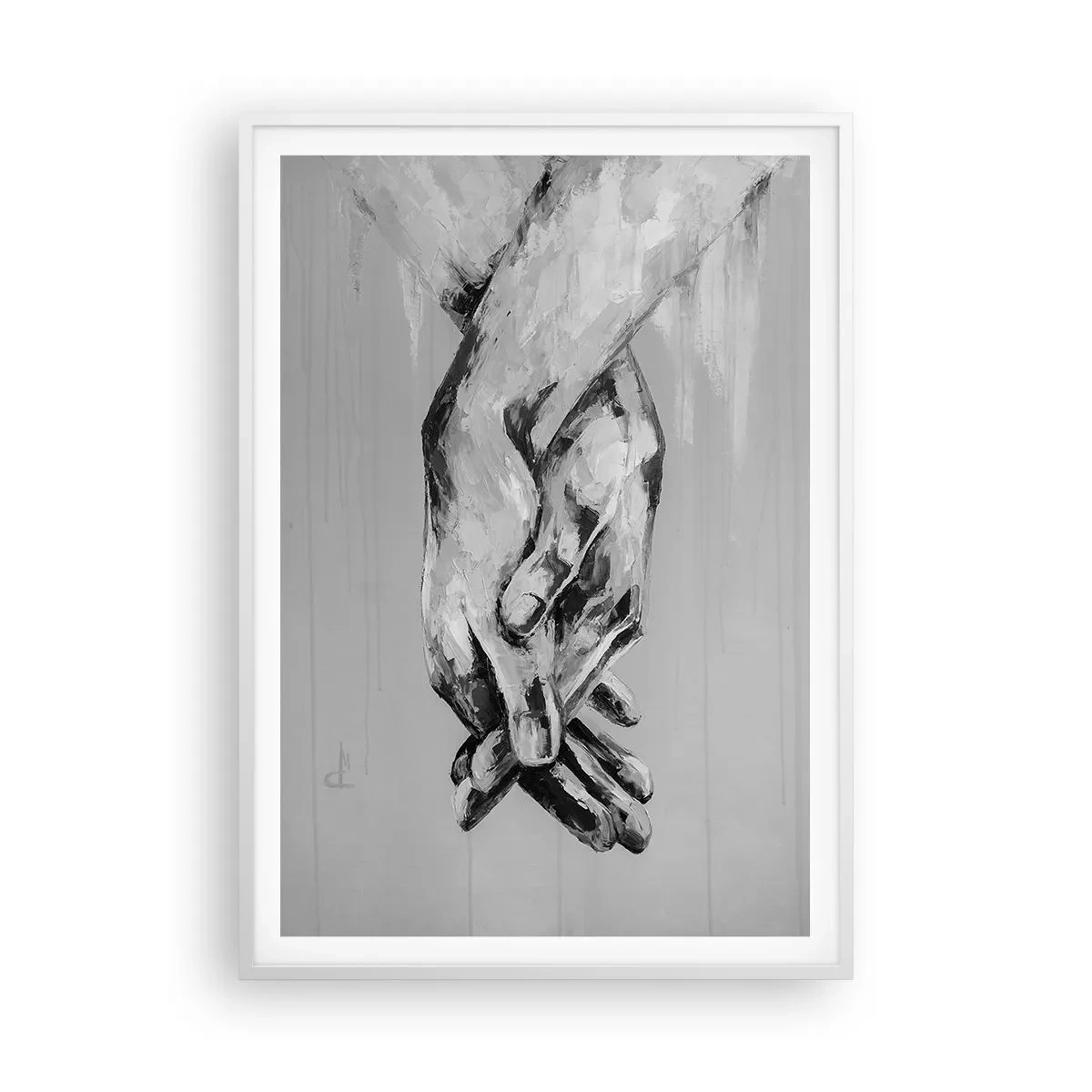 Poster în ramă albă - Începutul... - 70x100 cm