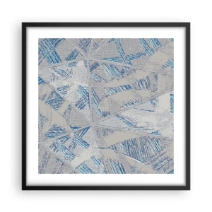 Poster în ramă neagră - Într-un labirint de gri-albastru - 50x50 cm