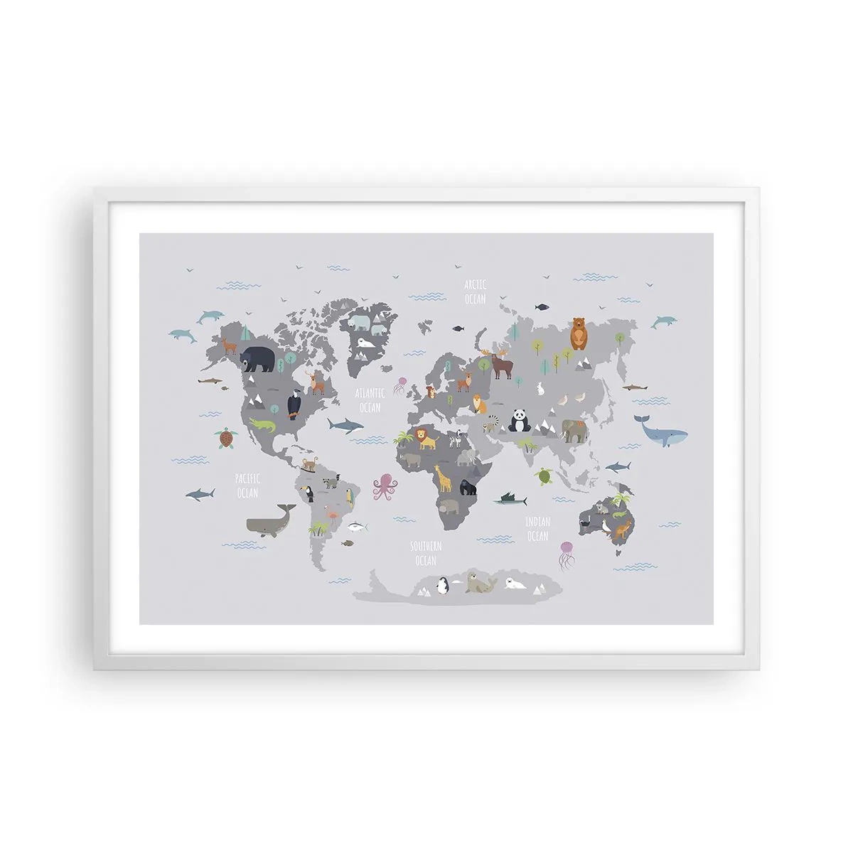 Poster în ramă albă - Spune-mi de unde ești... - 70x50 cm