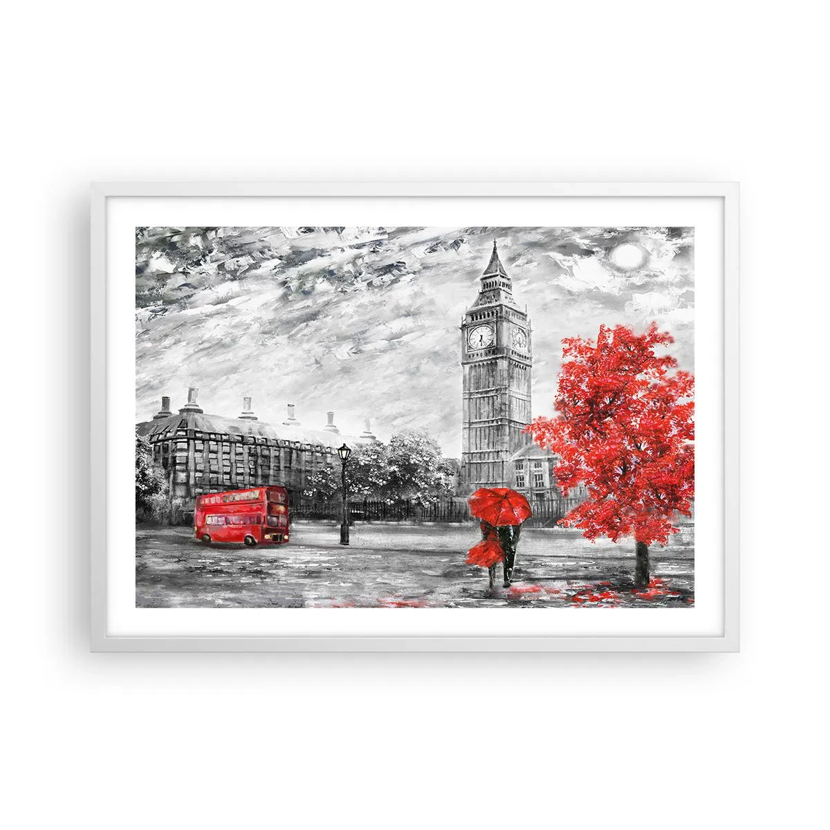 Poster în ramă albă - O zi excitantă - 70x50 cm