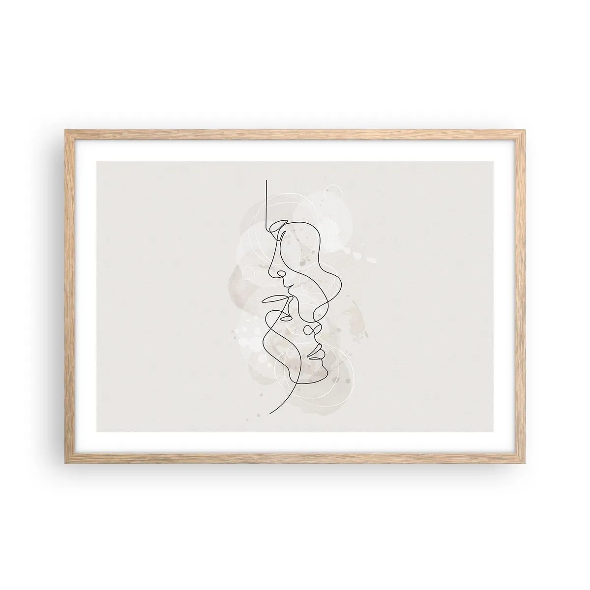 Poster în ramă de stejar deschis - Încurcați într-o îmbrățișare - 70x50 cm