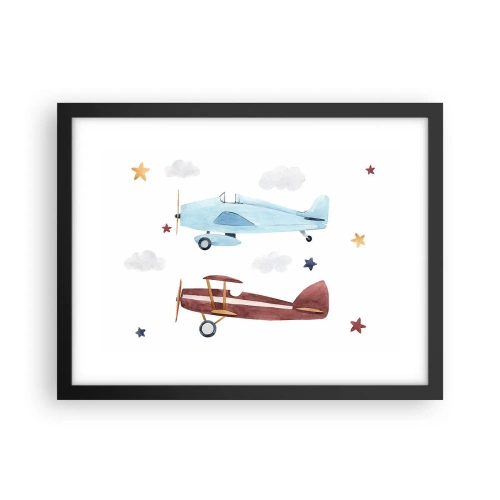 Poster în ramă neagră - Domnule Pilot, vă așteptăm! - 40x30 cm