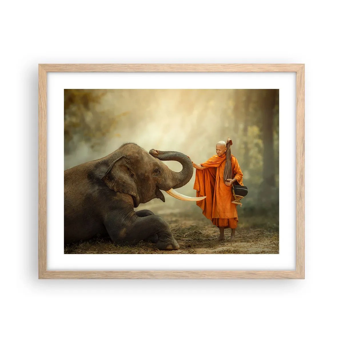 Poster în ramă de stejar deschis - Întâlnire în călătorie - 50x40 cm