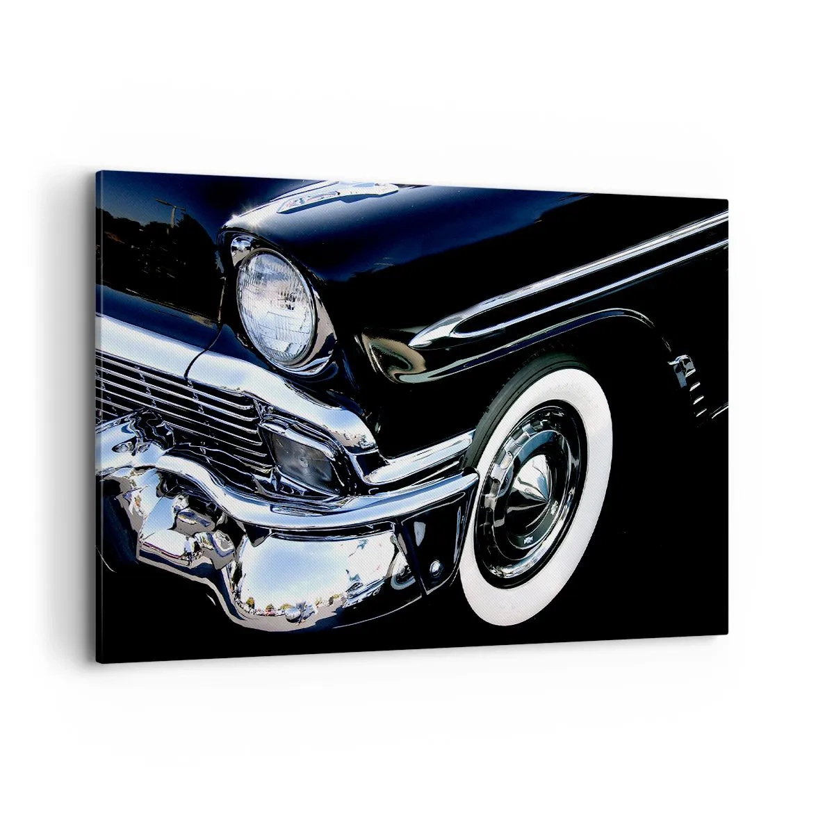 Tablou pe pânză - Clasicul în argintiu, negru și alb - 100x70 cm