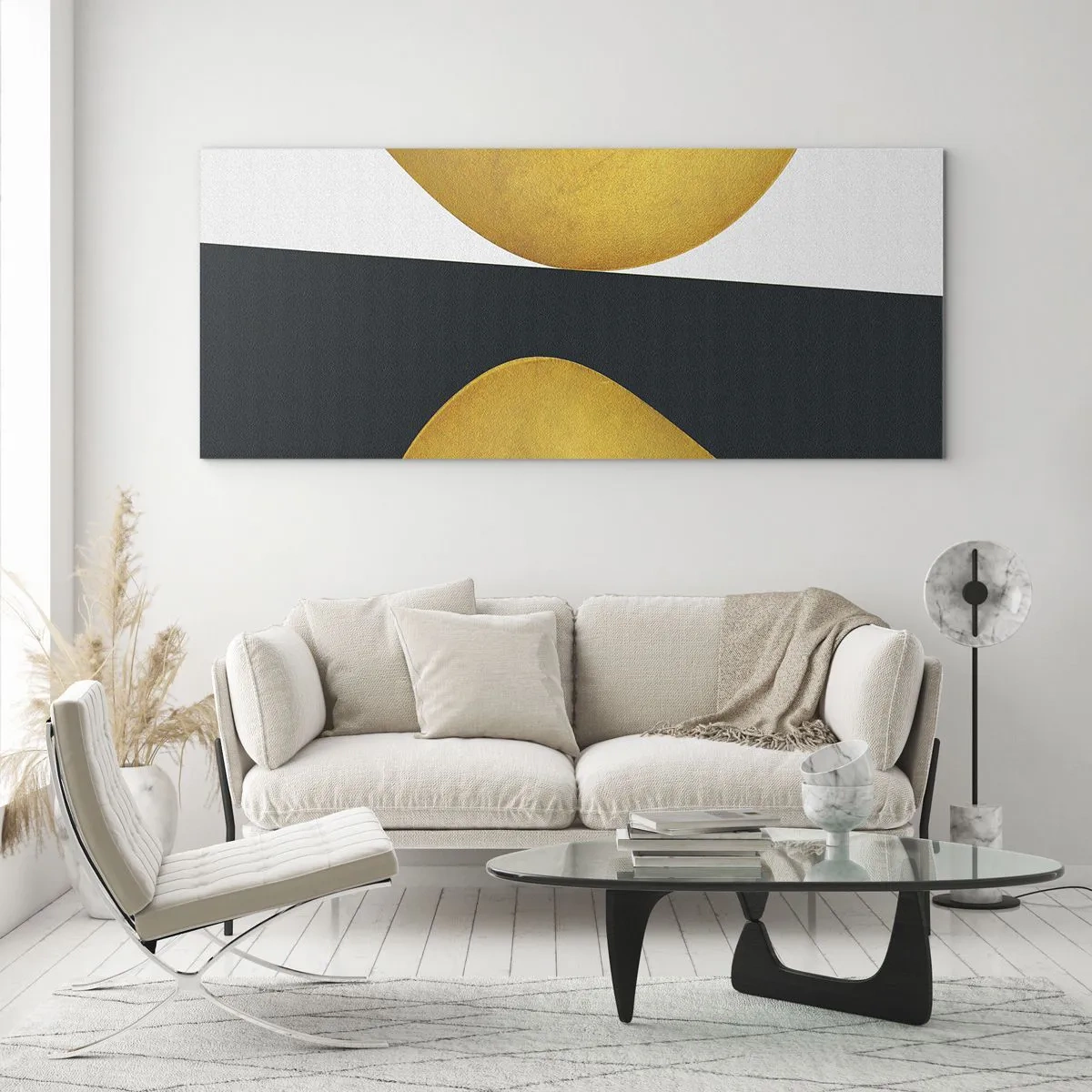 Tablou pe sticlă - În primul rând: aurul - 100x40 cm