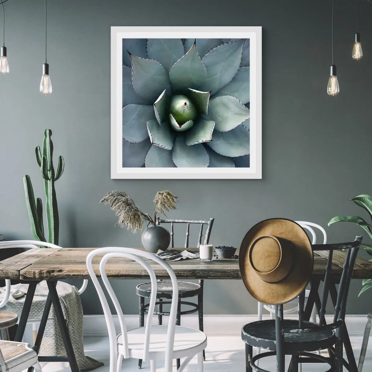 Poster în ramă albă - Momește și avertizează - 50x50 cm