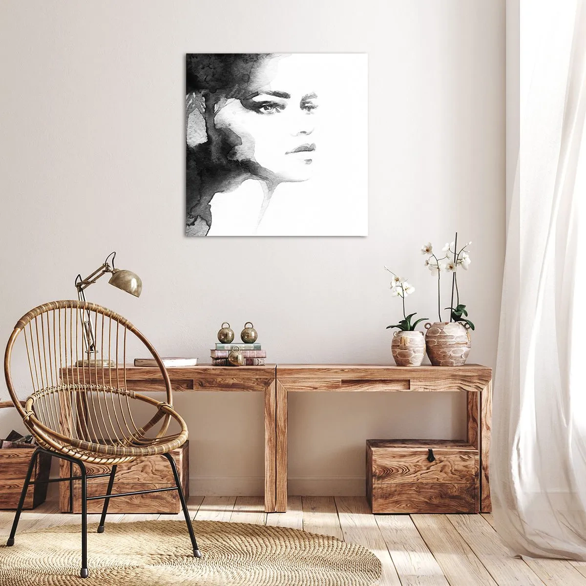 Tablou pe pânză - Creată de secrete și ceață - 40x40 cm