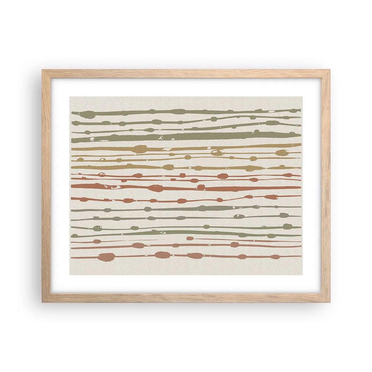 Poster în ramă de stejar deschis - Notația culorilor muzicale - 50x40 cm