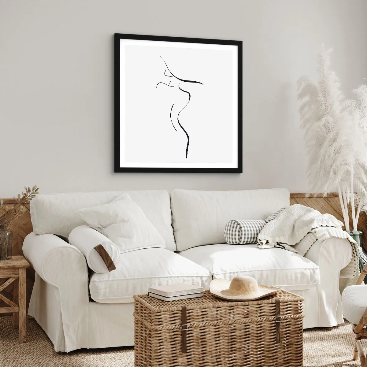 Poster în ramă neagră - E insesizabilă ca un val - 50x50 cm