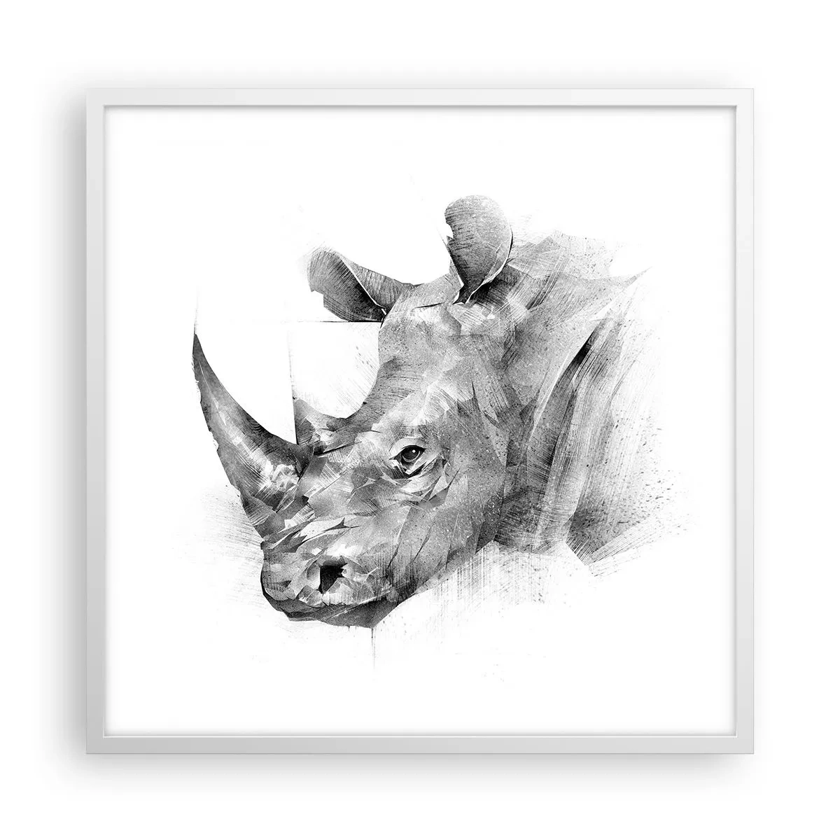 Poster în ramă albă - Portret african - 60x60 cm