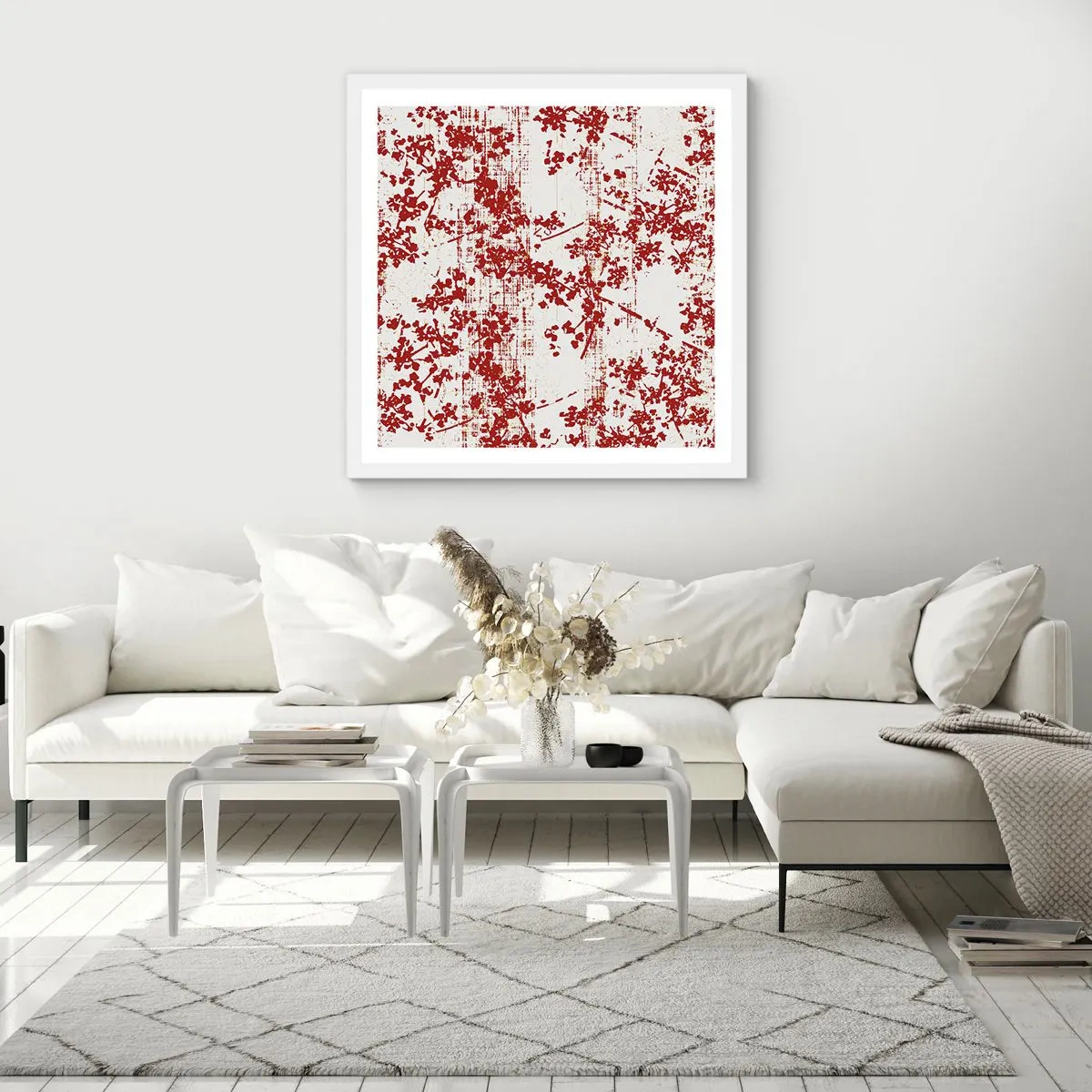 Poster în ramă albă - Ca un percal vechi - 60x60 cm