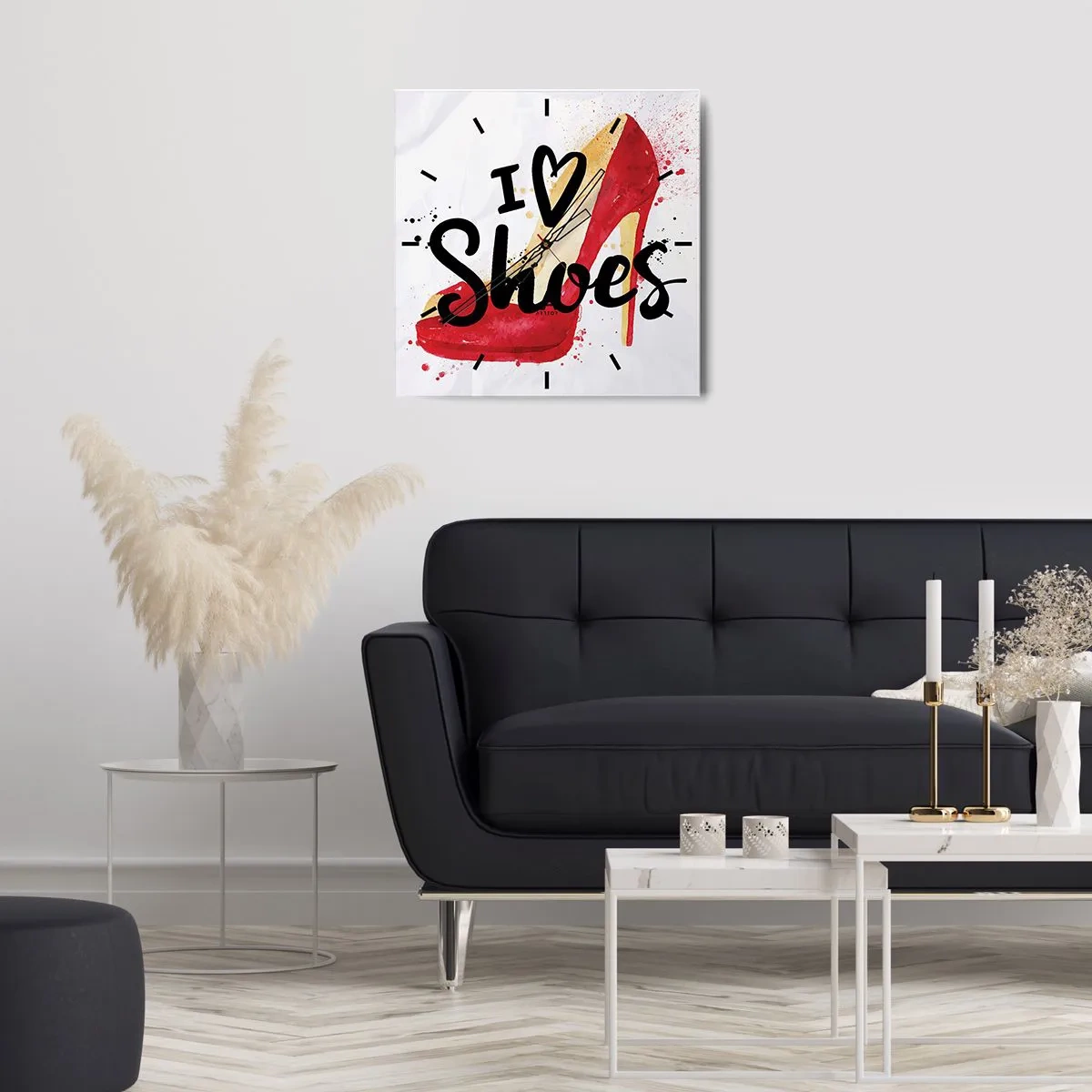 Ceas de perete - Ceas pe sticlă - Dragostea are mai multe nume - 30x30 cm