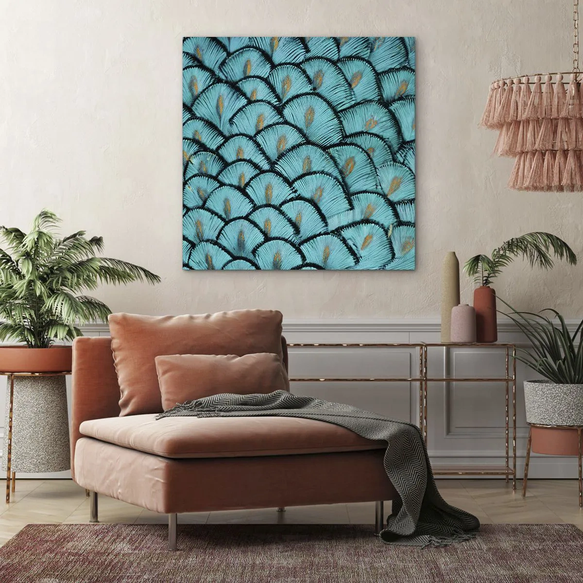 Tablou pe pânză - Marea gală a penelor - 50x50 cm