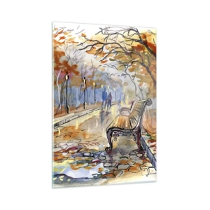 Tablou pe sticlă - Pășim împreună în toamnă - 50x70 cm