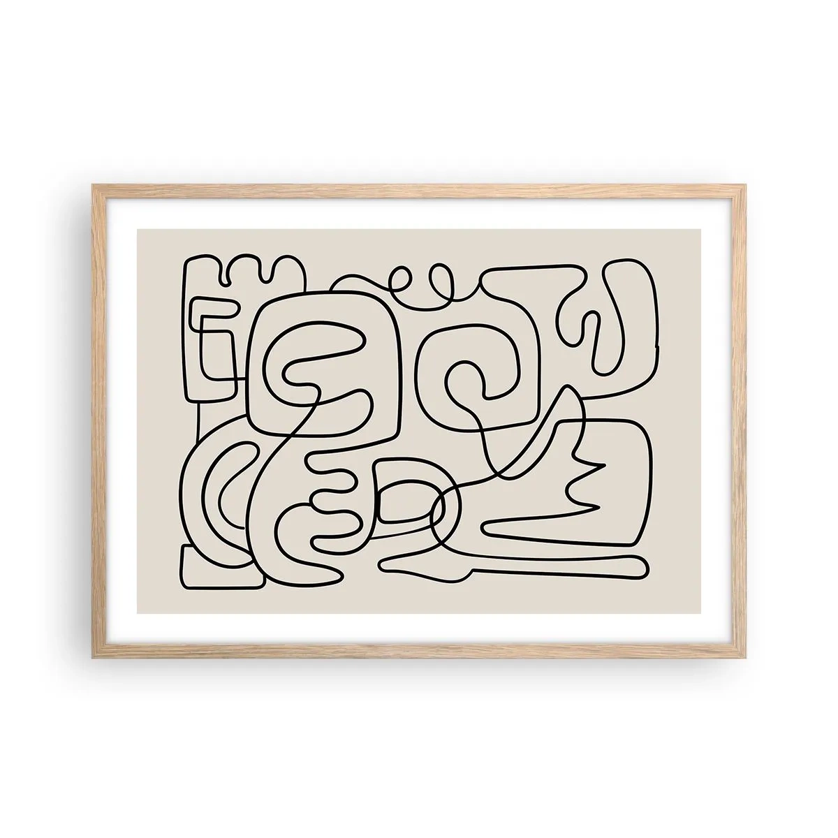 Poster în ramă de stejar deschis - Pe traseu - 70x50 cm