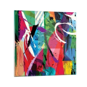Tablou pe sticlă - Rapid, vioi și plin de viață - 30x30 cm