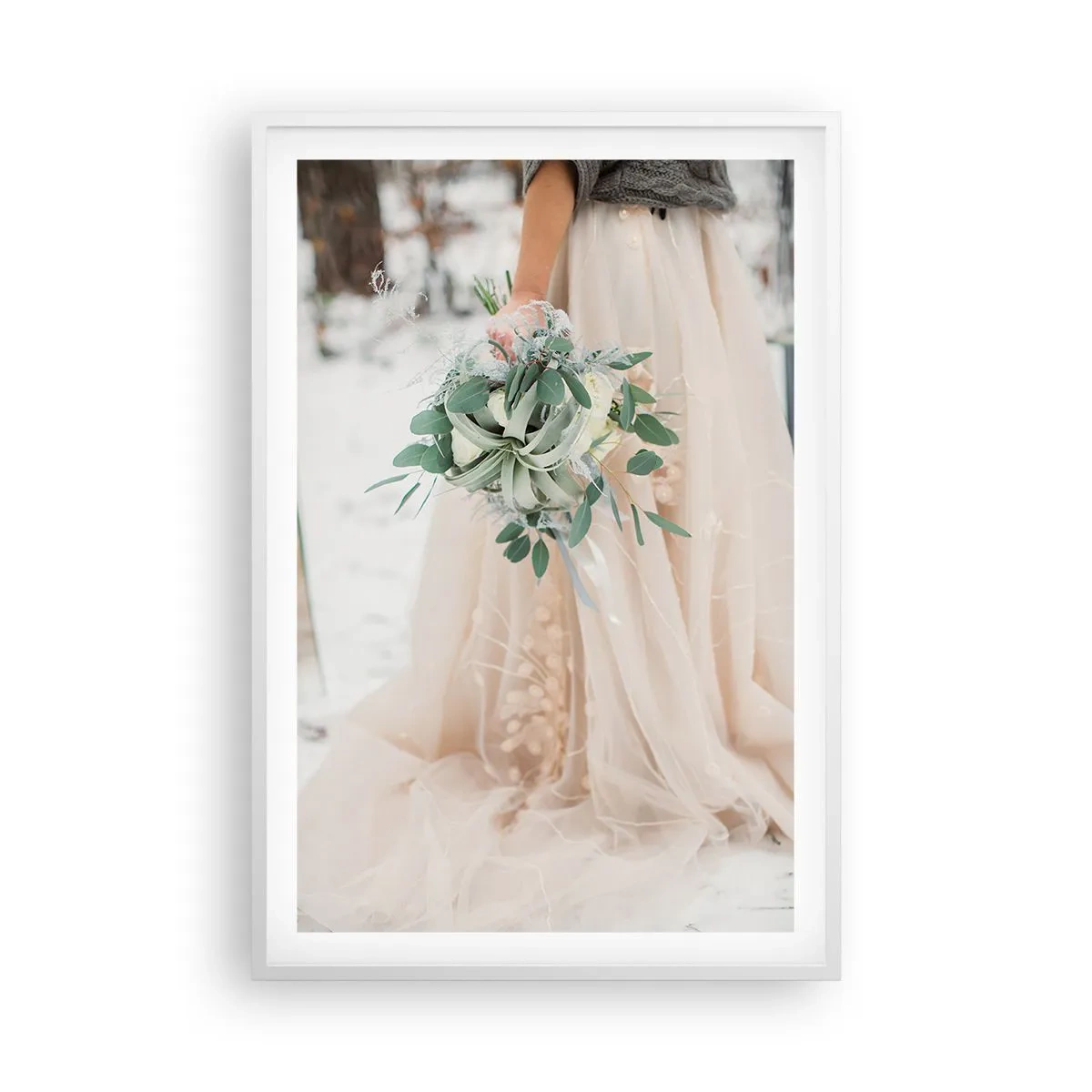 Poster în ramă albă - Și au trăit fericiți până la adânci bătrâneți - 61x91 cm