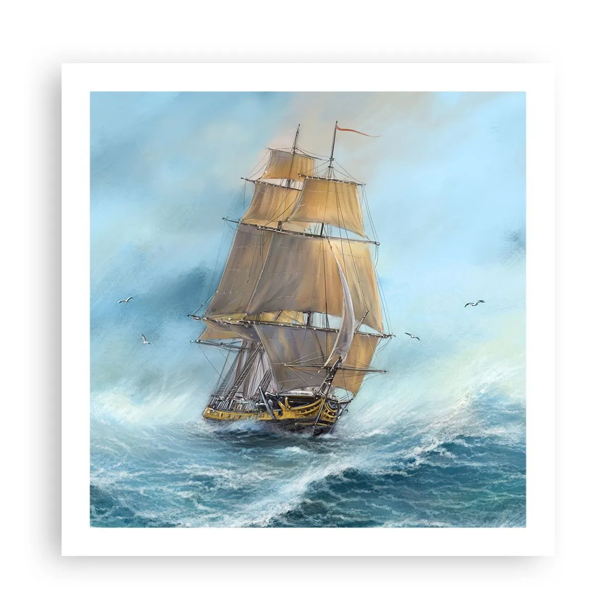 Poster - Rulează pe valuri - 60x60 cm