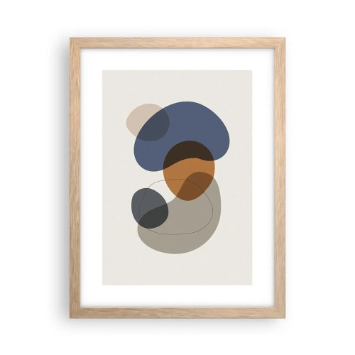 Poster în ramă de stejar deschis - Picături de culoare - 30x40 cm