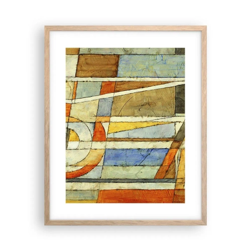 Poster în ramă de stejar deschis - Cubismul în construcție - 40x50 cm