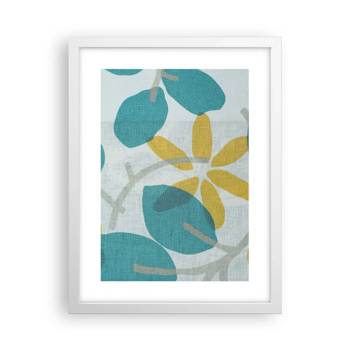 Poster în ramă albă - Printre frunzele de azur - 30x40 cm
