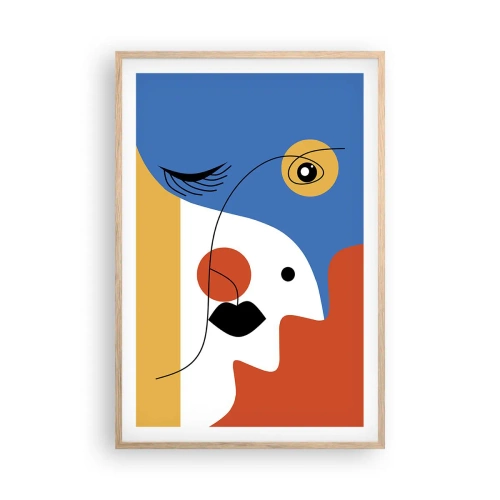 Poster în ramă de stejar deschis - Portret deconstruit - 61x91 cm