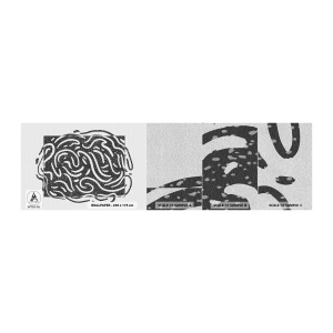 Mostră tapet Premium Sand - Abstracție: dansul bucuriei - Boho, alb-negru, Minimalism - 100x30 cm