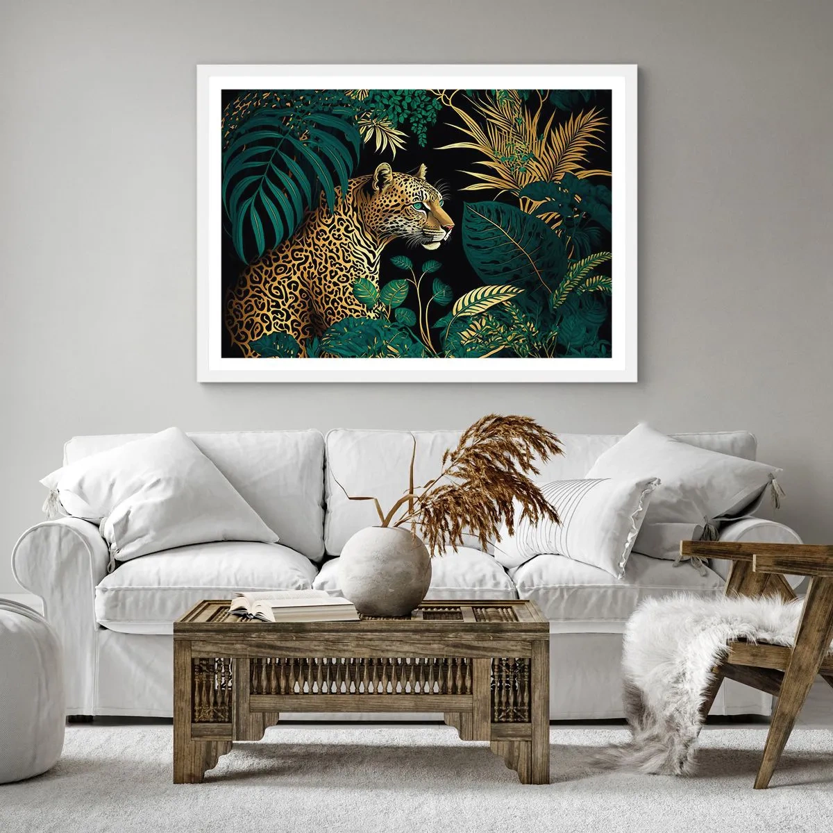 Poster în ramă albă - Domnitorul junglei - 60x60 cm
