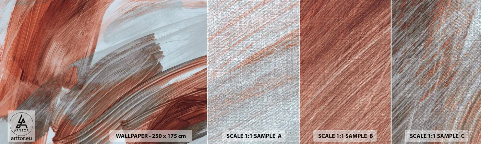 Mostră tapet Premium Canvas - Abstracție autumnală și vântoasă - Bucată, Haos, Minimalism - 100x30 cm