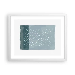 Poster în ramă albă - Crescute pe albastru - 50x40 cm