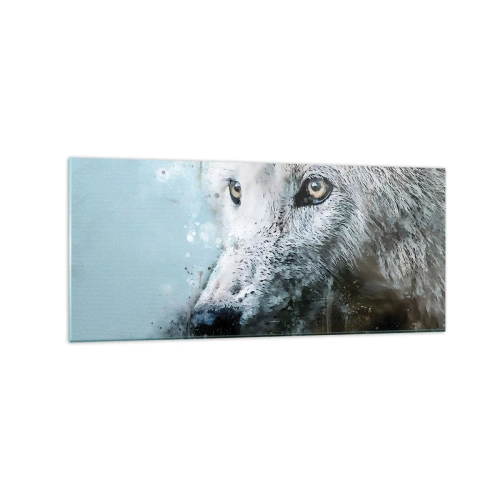 Tablou pe sticlă - Faceți cunoștință cu sufletul lupului - 120x50 cm