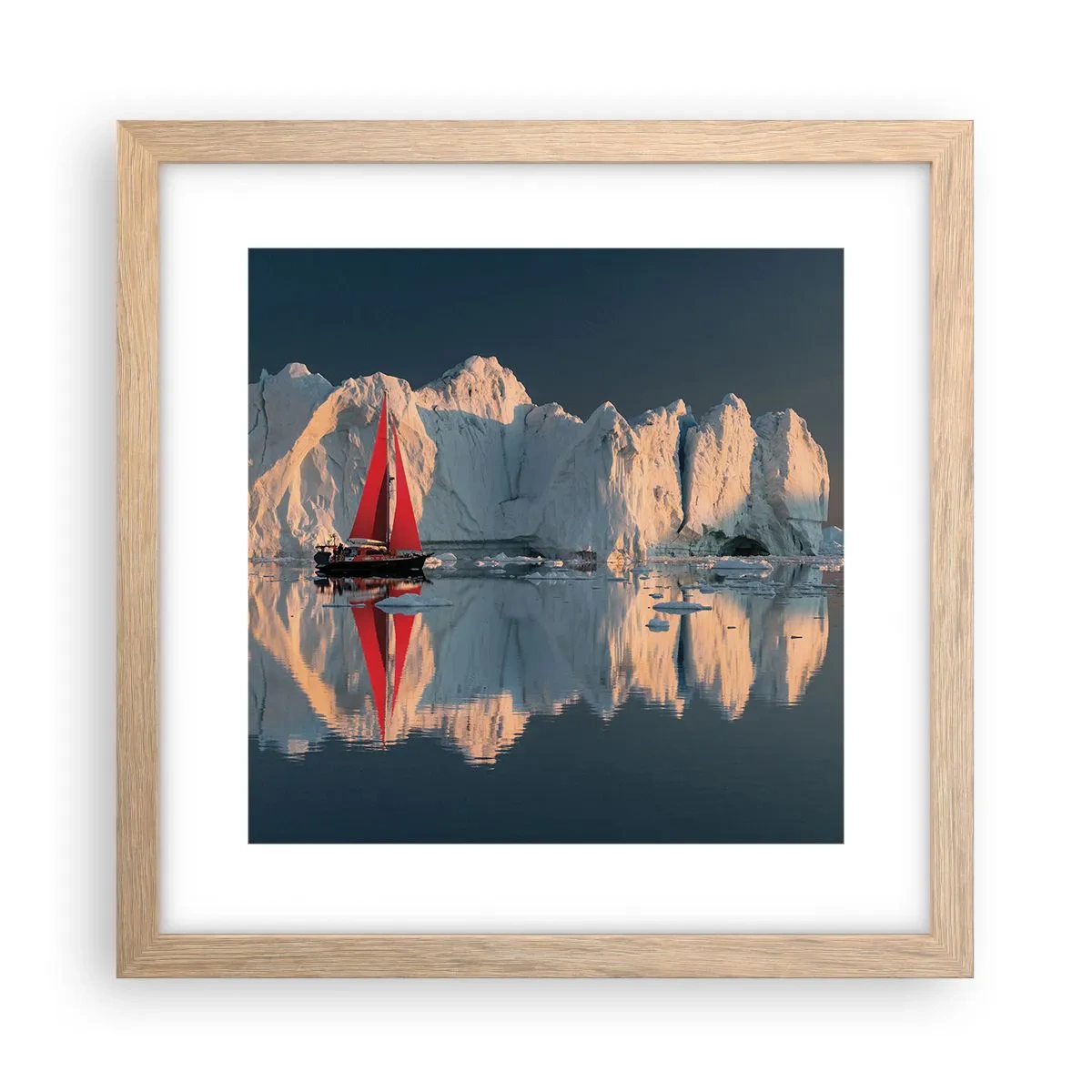 Poster în ramă de stejar deschis - La capătul lumii - 30x30 cm