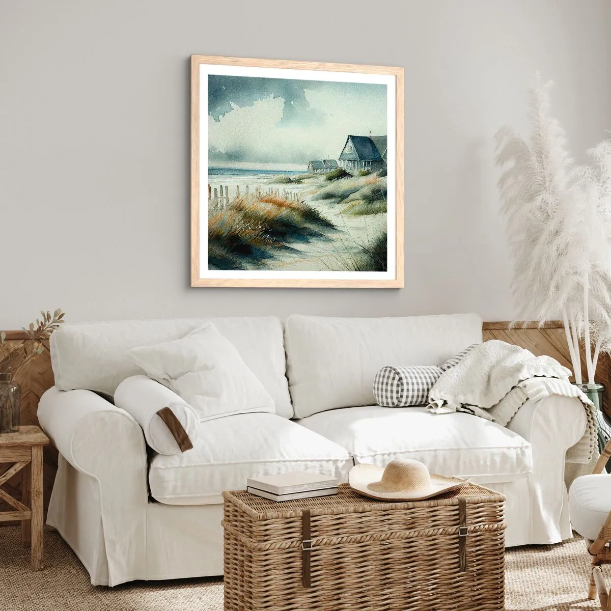Poster în ramă de stejar deschis - Departe de agitație - 60x60 cm