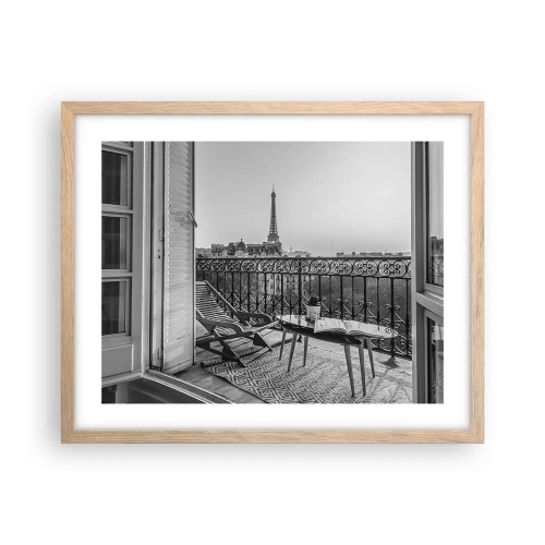 Poster în ramă de stejar deschis - După-amiază pariziană - 50x40 cm